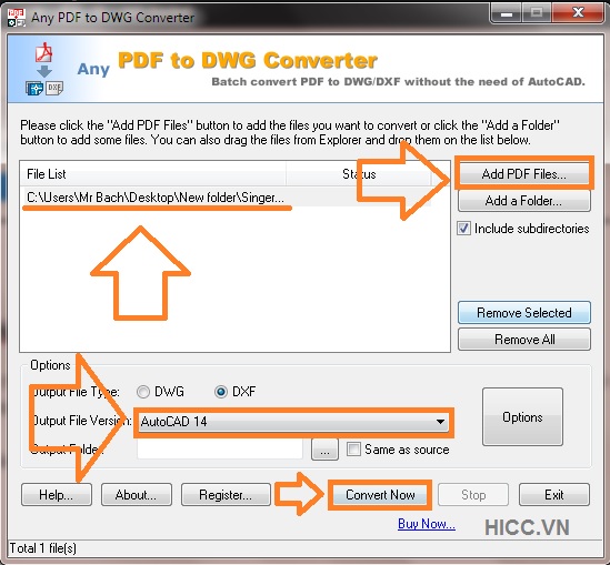 Phần mềm Any PDF to DWG Converter 6 để chuyển đổi