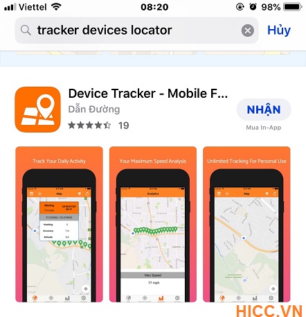 phần mềm dò tìm vị trí của 1 thuê bao điện Tracker Devices Locator